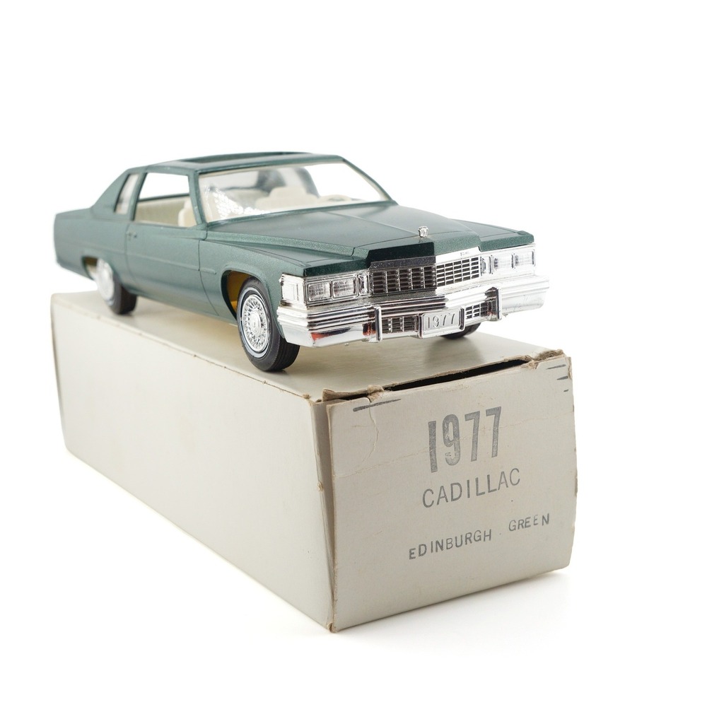 1977 Cadillac Coupe DeVille Jo Han Dealer Promo Model Car Edinburgh Green 70s